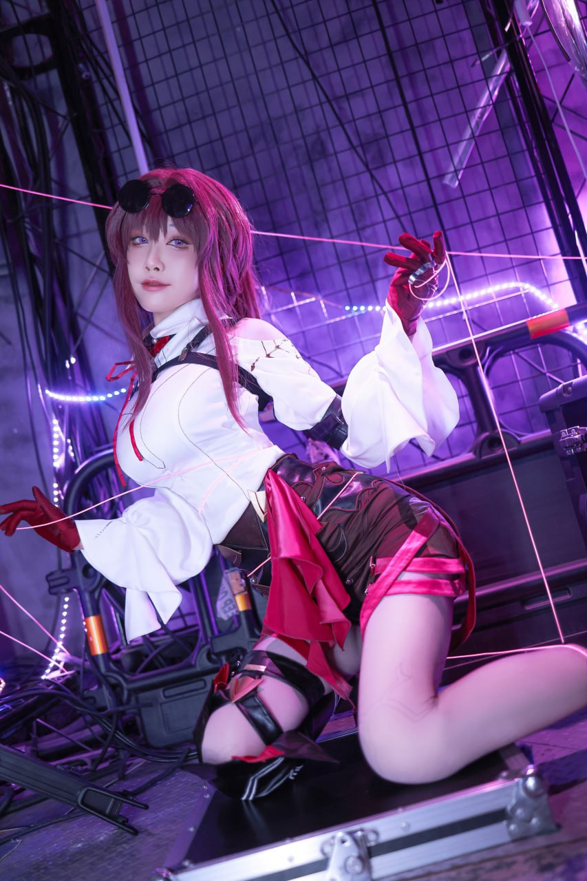 #水淼Aqua   崩坏：星穹铁道 卡芙卡 标签🏷 #黑丝 #巨乳 #美臀 - 写真摄影作品第37张照片，photo 46499
