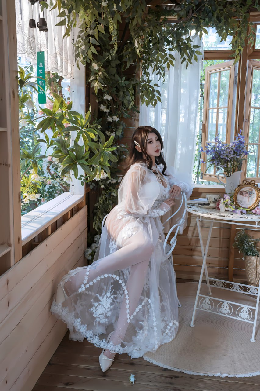 #奈汐酱Nice   下午茶 标签🏷 #御姐 #白丝 #写真 - 写真摄影作品第70张照片，photo 47197