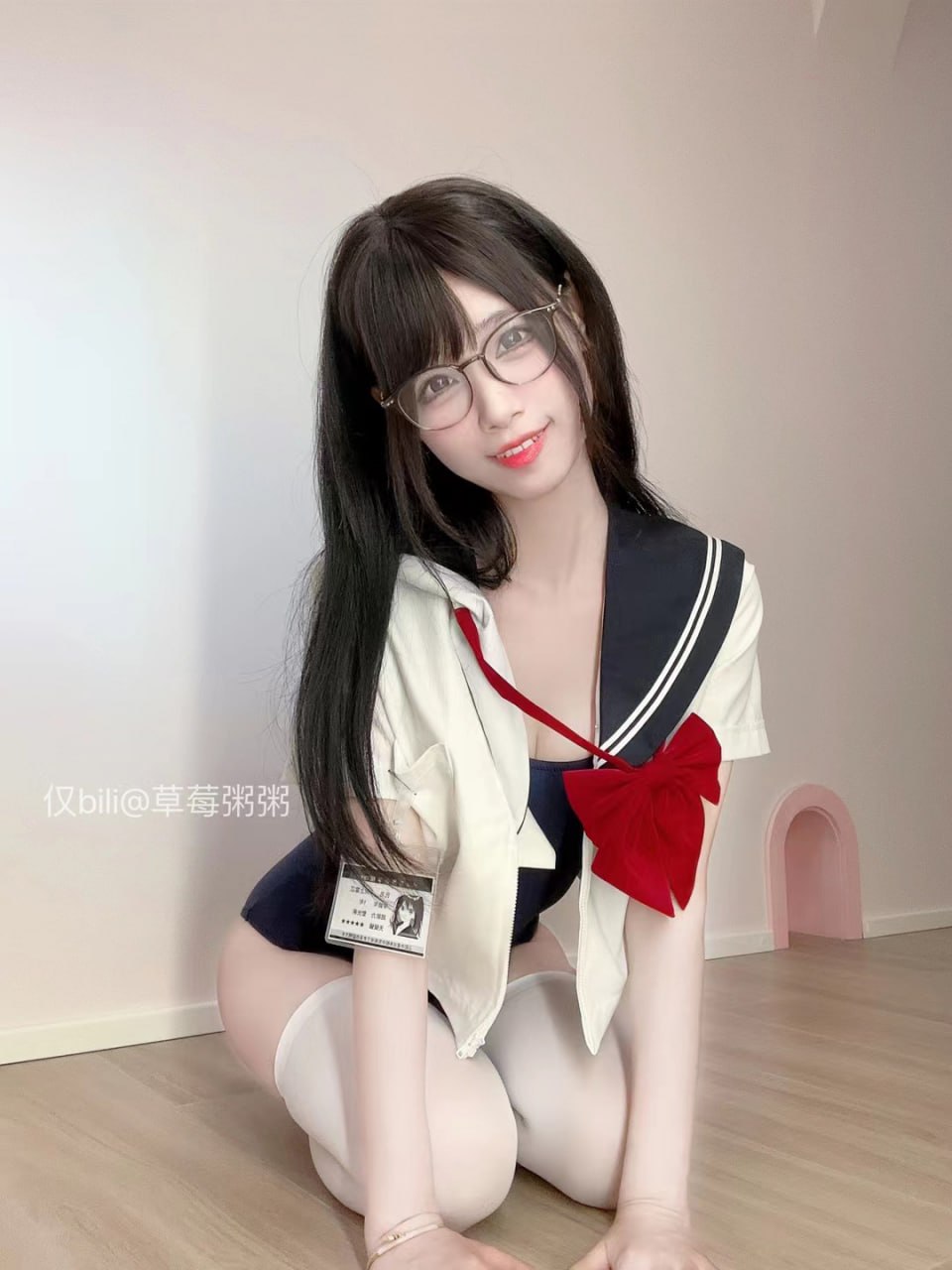 #十万口草莓粥粥 B站No.055期 白丝水手少女【18P】 - 写真摄影作品第8张照片，photo 139186