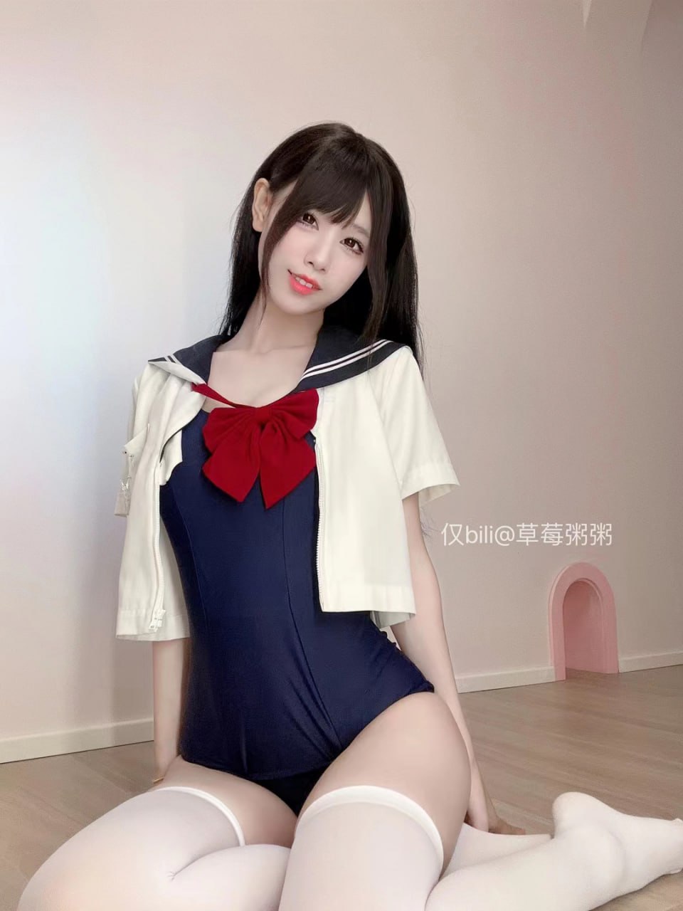 #十万口草莓粥粥 B站No.055期 白丝水手少女【18P】 - 写真摄影作品第6张照片，photo 139188