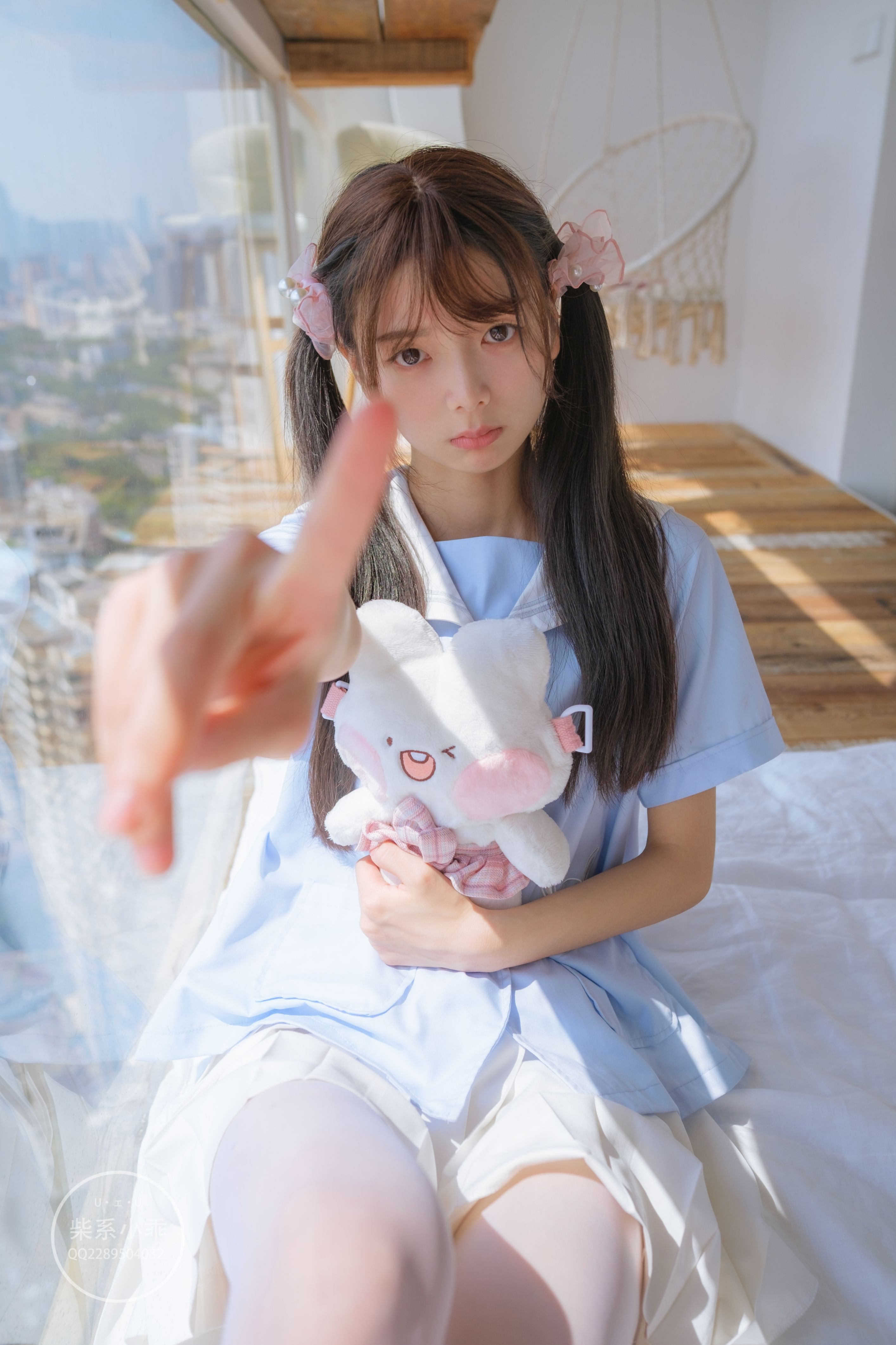 [稚乖画册] 赤西夜夜   晴空01 白丝双马尾Jk [79P] - 写真摄影作品第7张照片，55009ffd177e7b50b6d8e