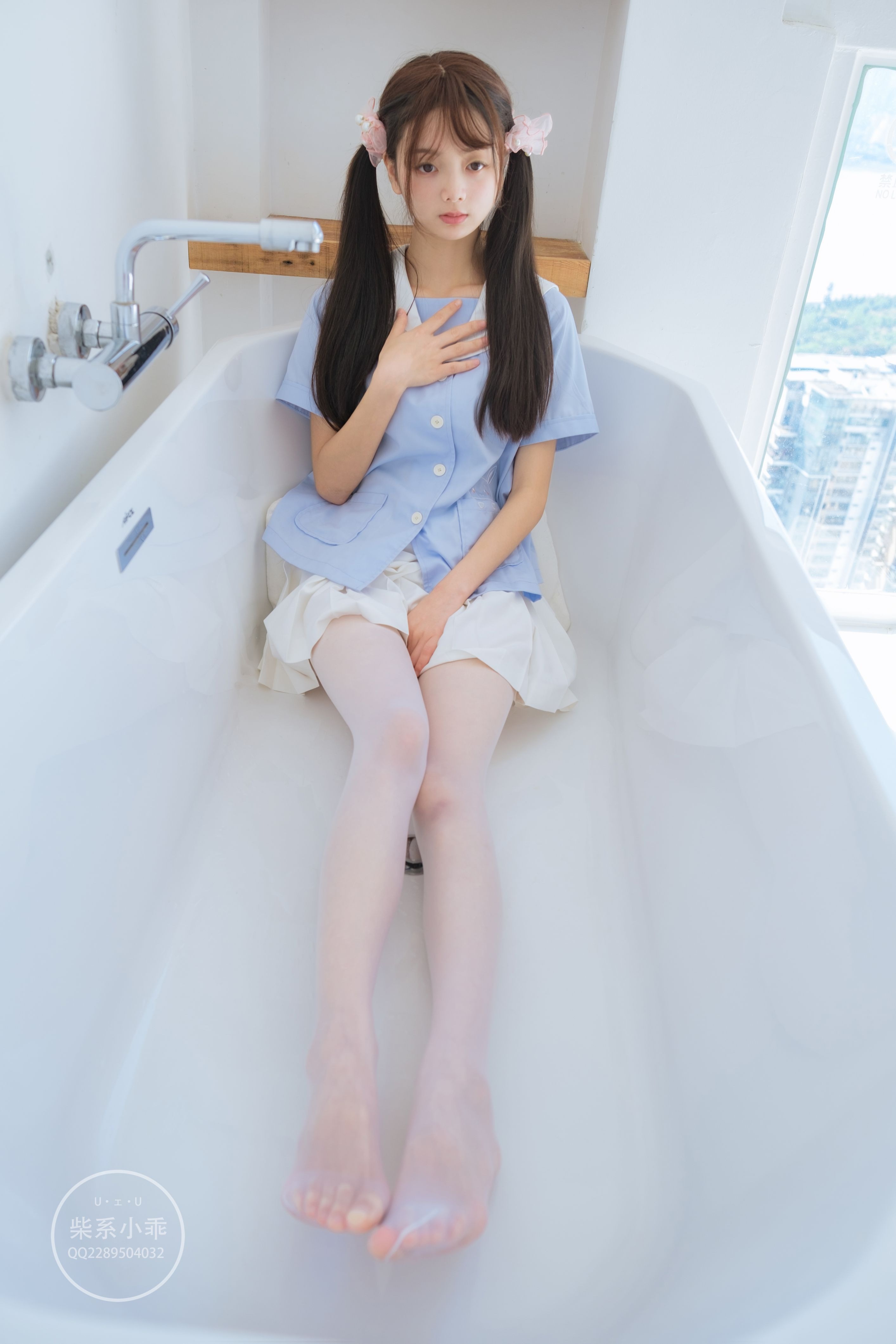 [稚乖画册] 赤西夜夜   晴空01 白丝双马尾Jk [79P] - 写真摄影作品第14张照片，713523f4fb071d814c45b