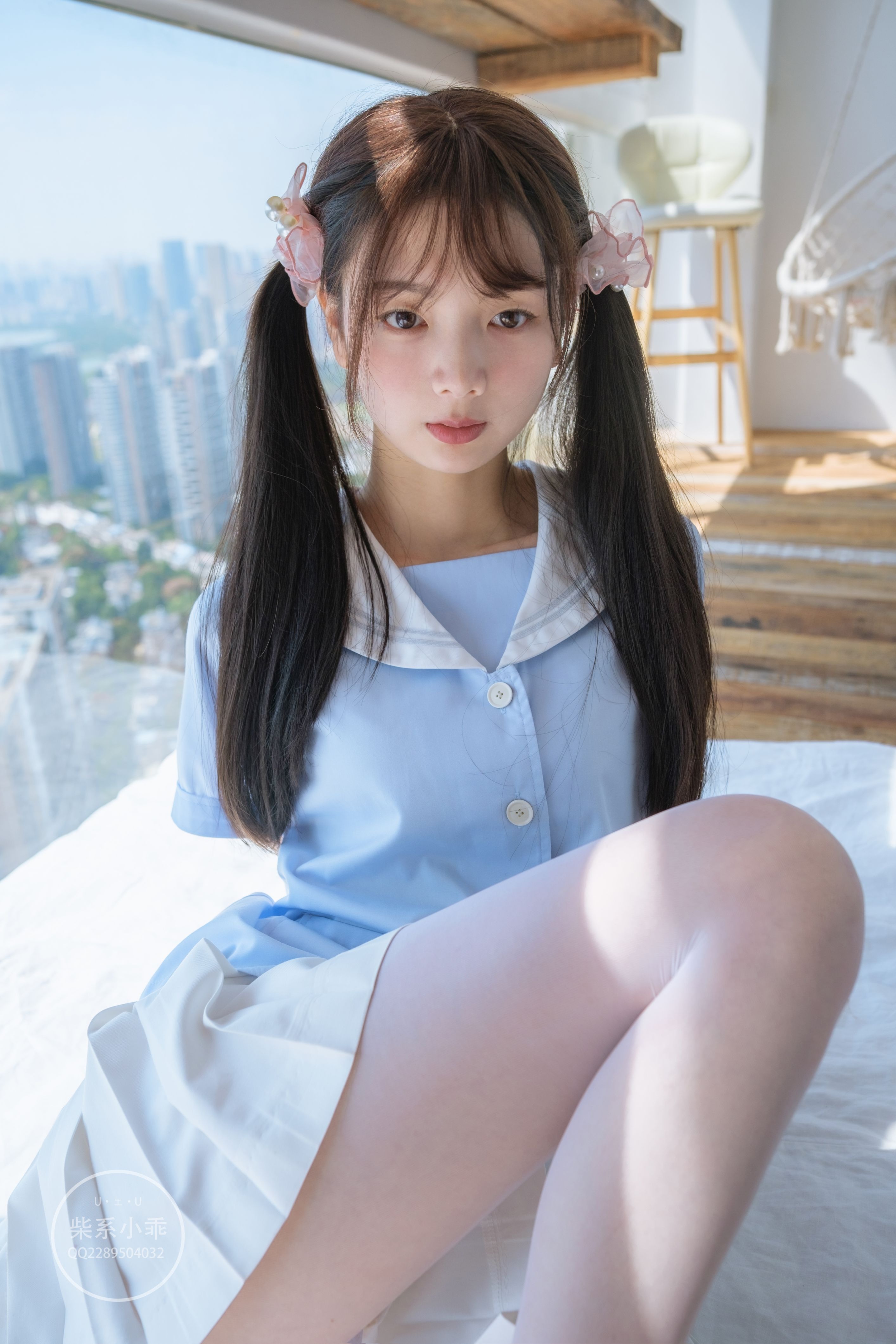 [稚乖画册] 赤西夜夜   晴空01 白丝双马尾Jk [79P] - 写真摄影作品第36张照片，adf30f0564baa477f3388