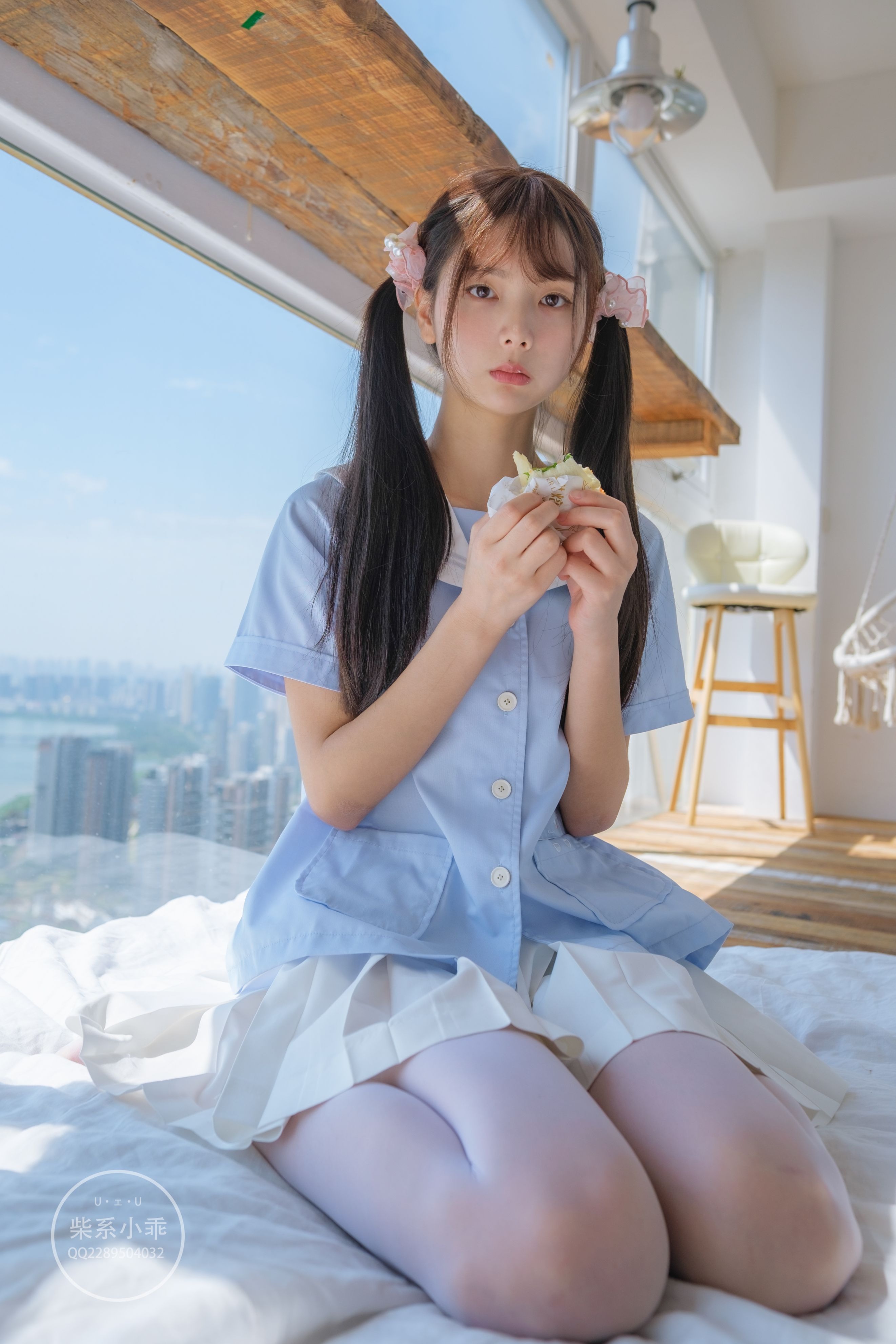 [稚乖画册] 赤西夜夜   晴空01 白丝双马尾Jk [79P] - 写真摄影作品第26张照片，fdf98b1599ca7b5a273ac