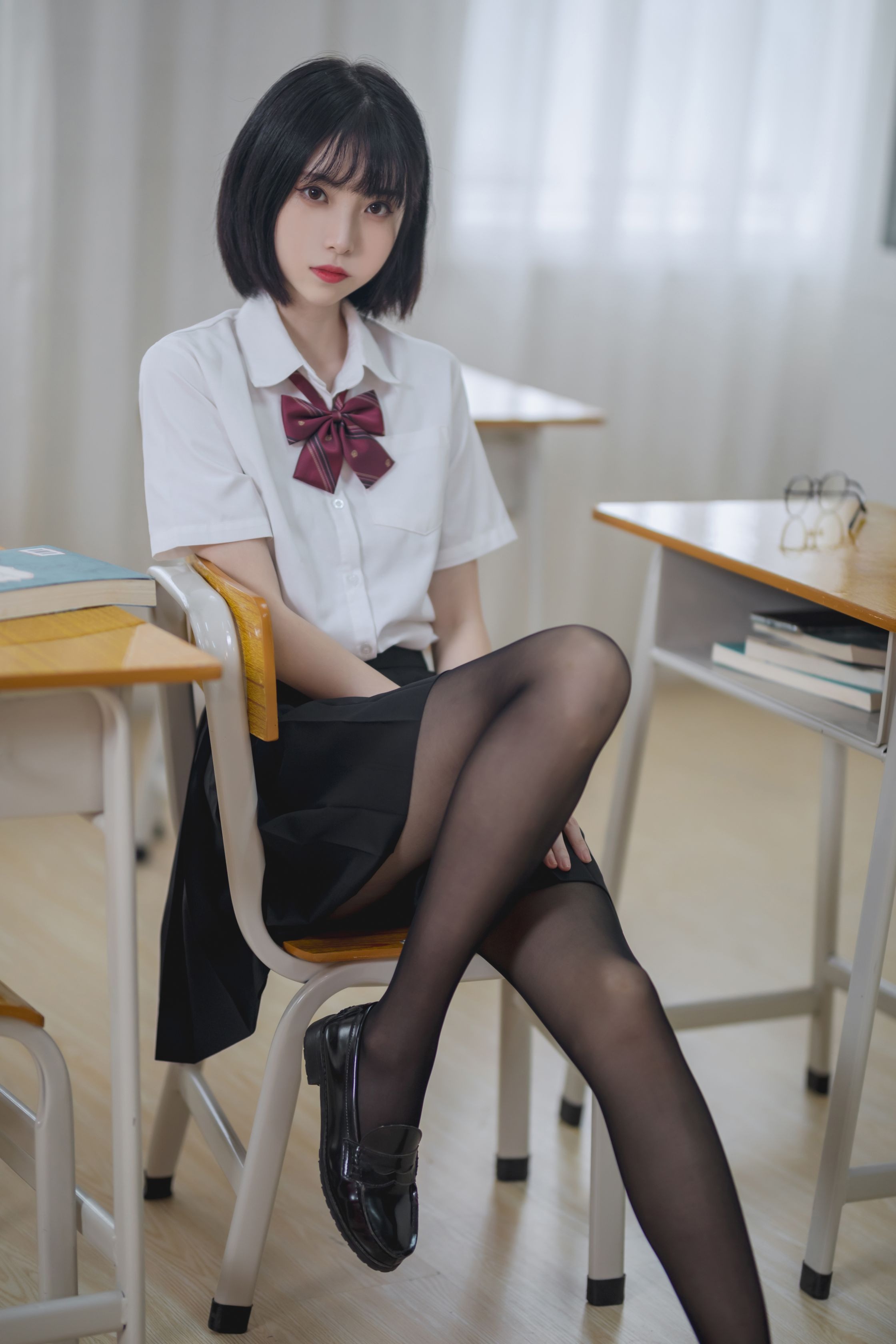 许岚 - 教室jk黑丝 - 写真摄影作品第22张照片，6a81e8f39d60e60e8d78c
