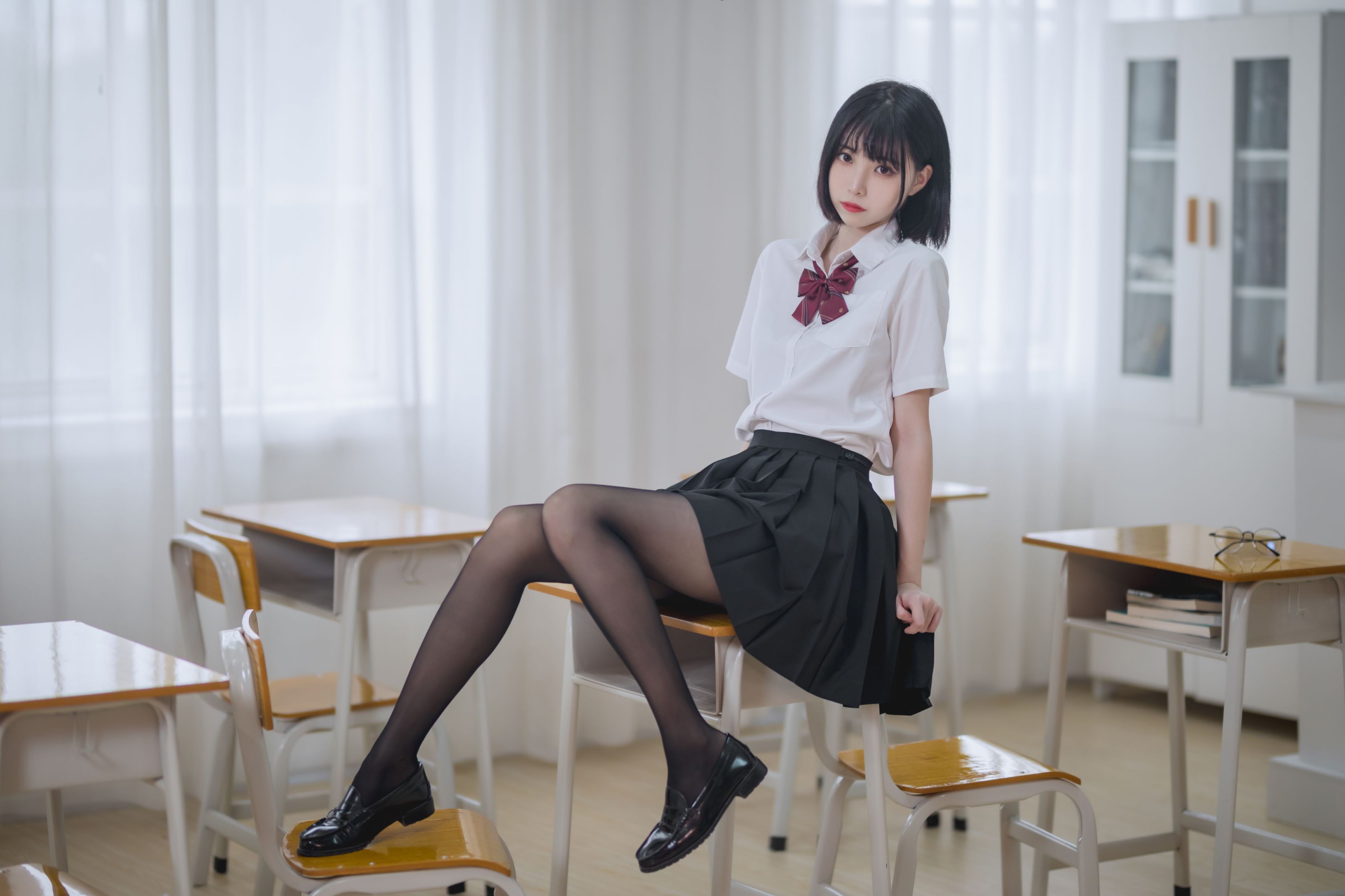 许岚 - 教室jk黑丝 - 写真摄影作品第21张照片，6d6961fc53aa3615de1ed